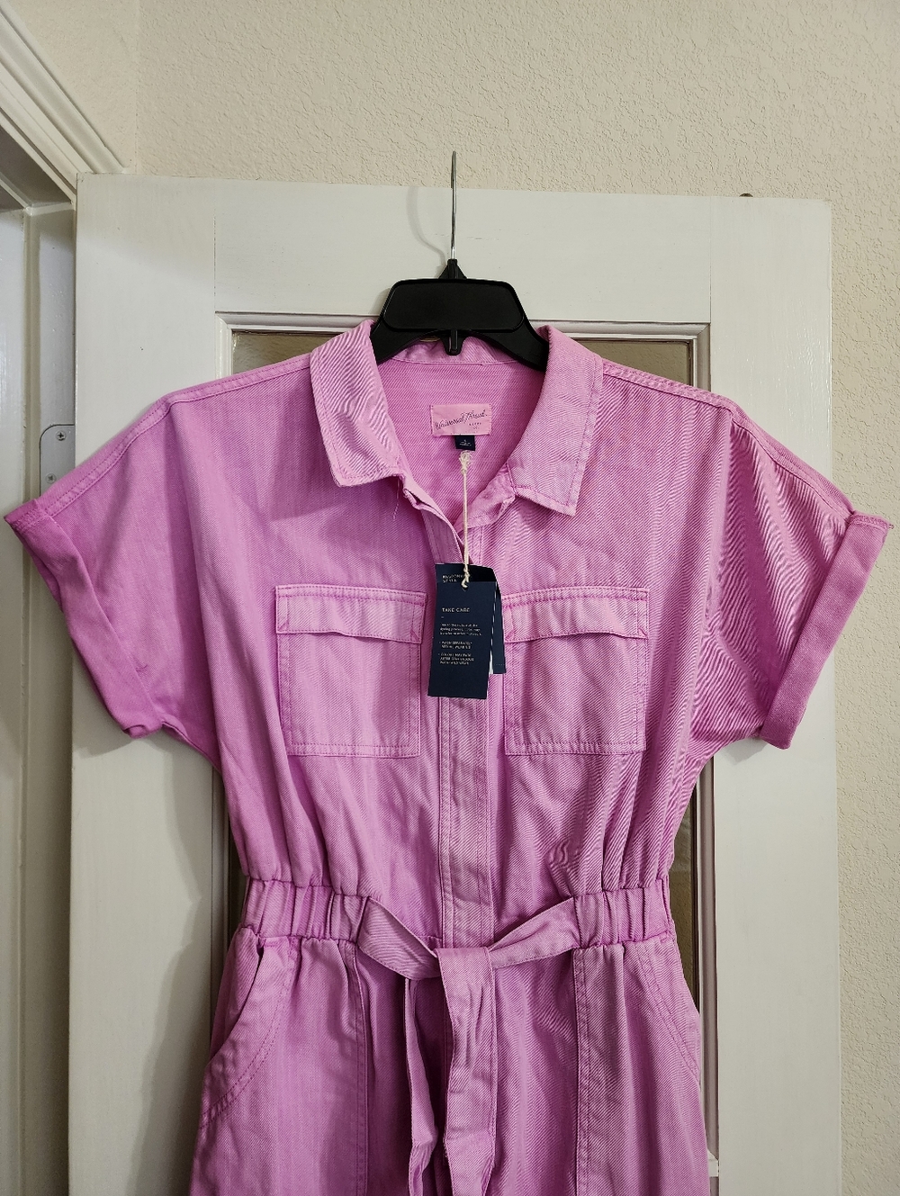 NWT Universal Thread Pink Utility Jumpsuit Belted Cotton Size 6 - Picture 4 of 15